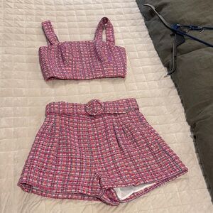 Lavender Brown Colorful Tweed Ensemble